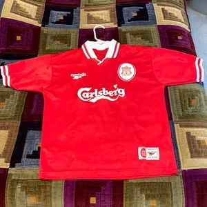 Vintage Liverpool Carlsberg futbol soccer jersey